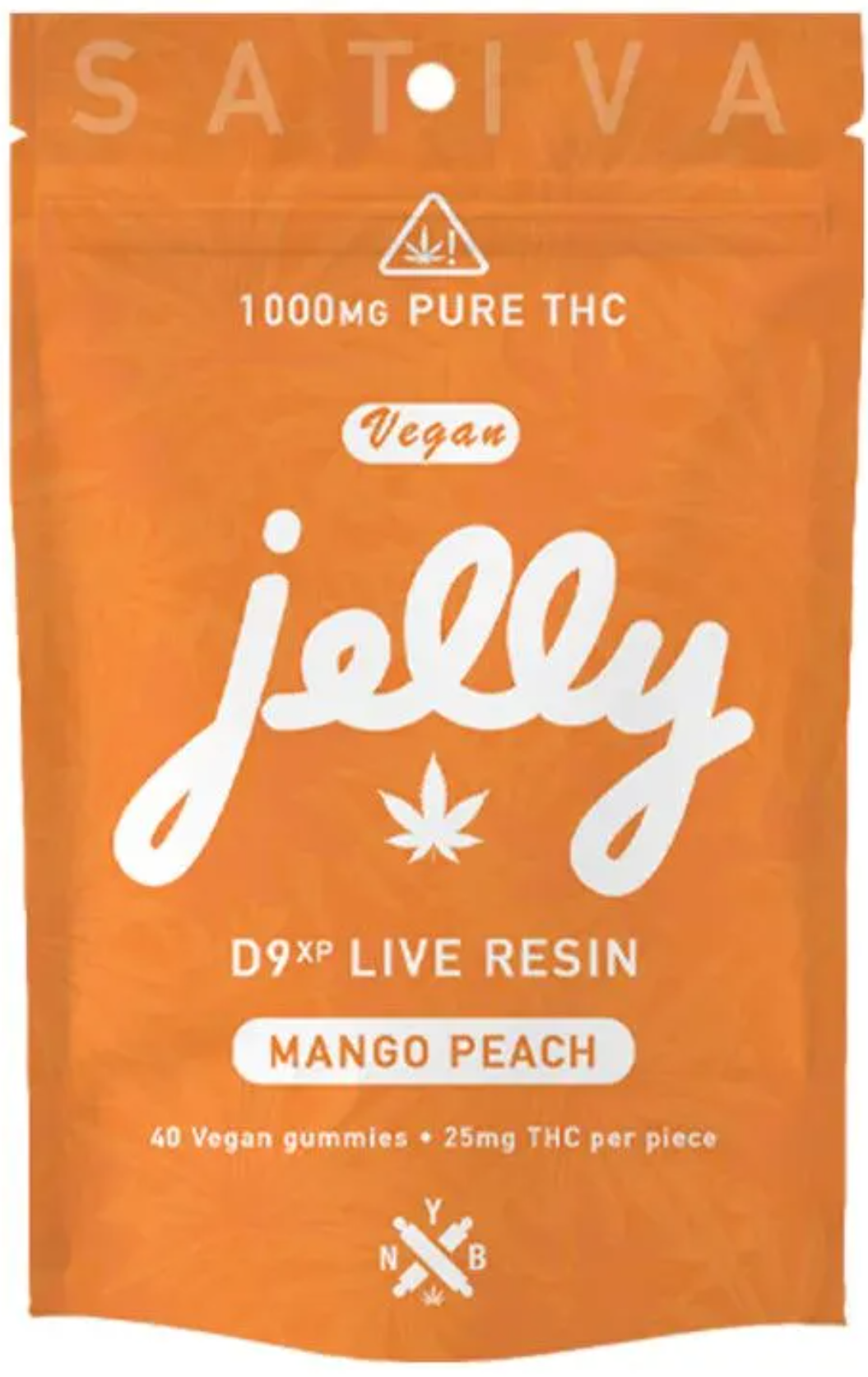 Jelly D9 Live Resin 25mg 40ct Mango Peach