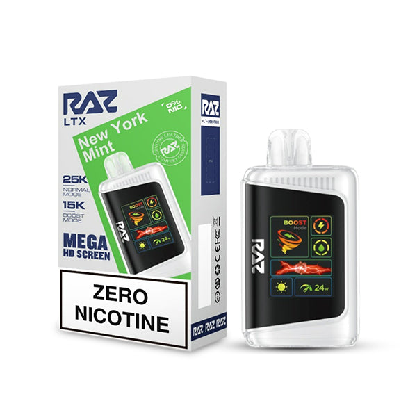 Raz 25k LTX New York Mint Zero Nicotine