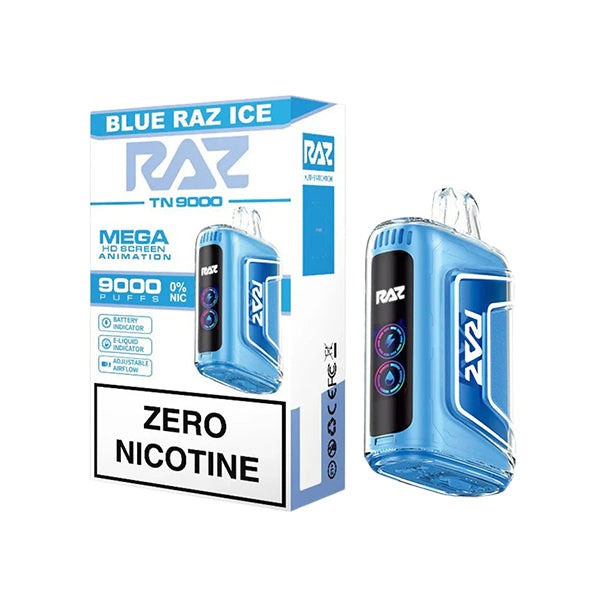 Raz 9k Blue Raz Ice Zero Nic