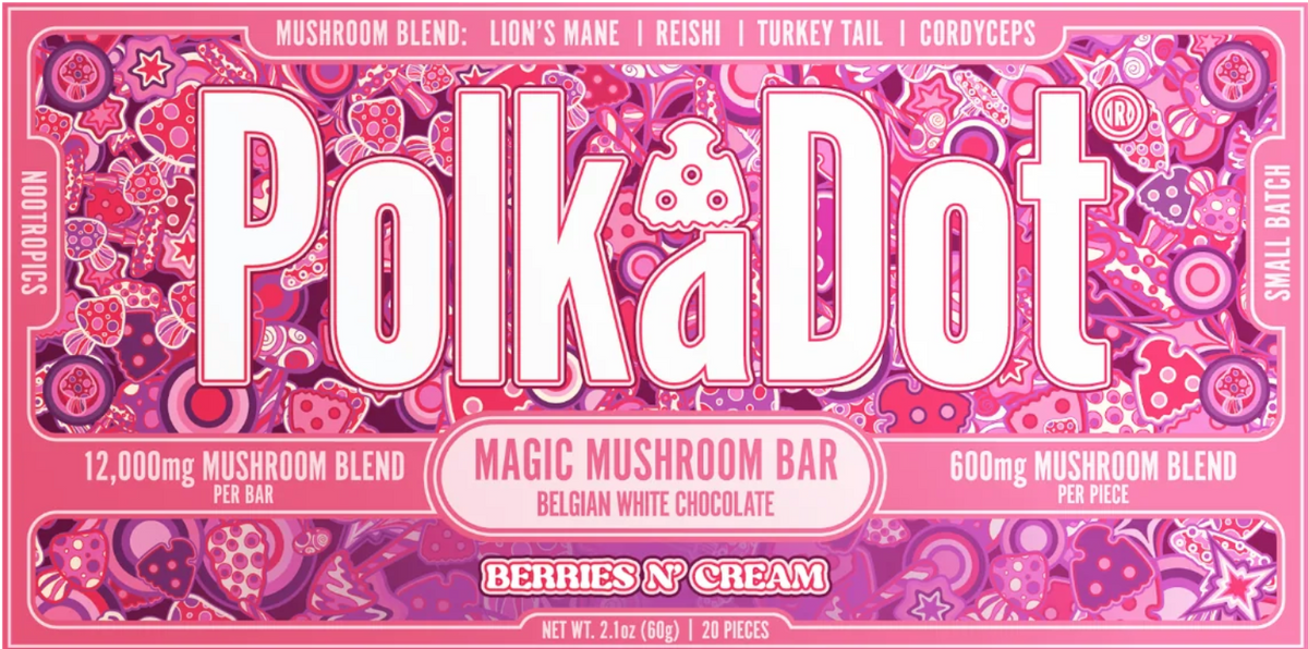 Polka Dot Mushroom Bar Berries N Cream
