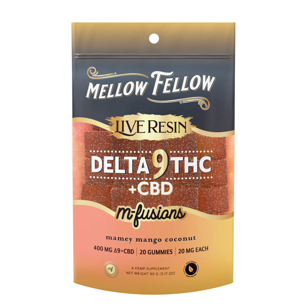 Mellow Fellow Live Resin Edibles 400mg Mamey Mango Coconut