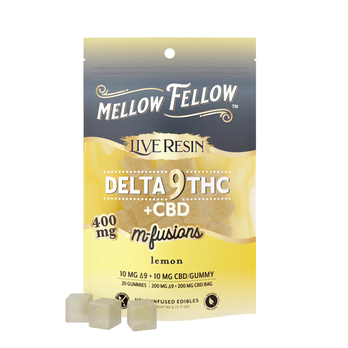 Mellow Fellow Live Resin Edibles 400mg Lemon