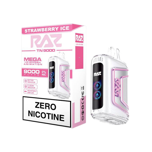 Raz 9k Strawberry Ice Zero Nic