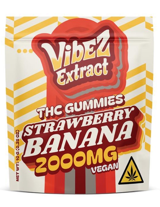 Vibez Extract 2000mg Strawberry Banana Gummy