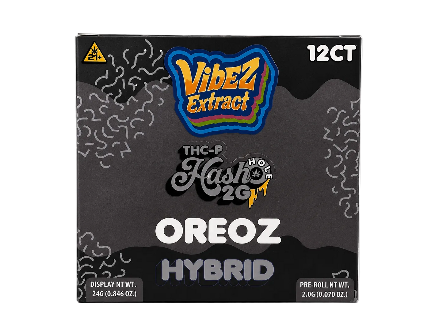 Vibez Extract THCp Pre-roll 2g Hash hole Oreoz 12ct Box - Hybrid