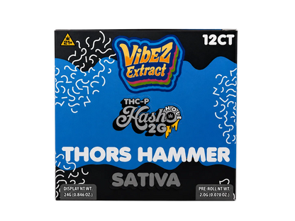 Vibez Extract THCp Pre-roll 2g Hash hole Thors Hammer 12ct Box - Sativa