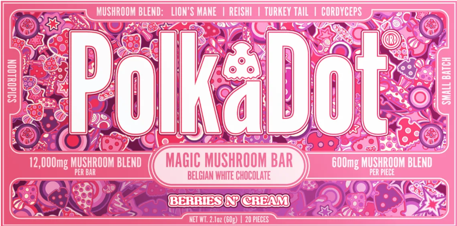 Polka Dot Mushroom Bar Berries N Cream