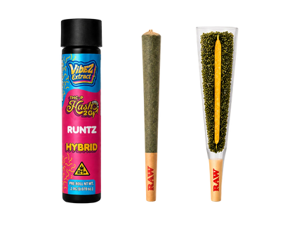 Vibez Extract THCp Pre-roll 2g Hash hole Runtz 12ct Box - Hybrid