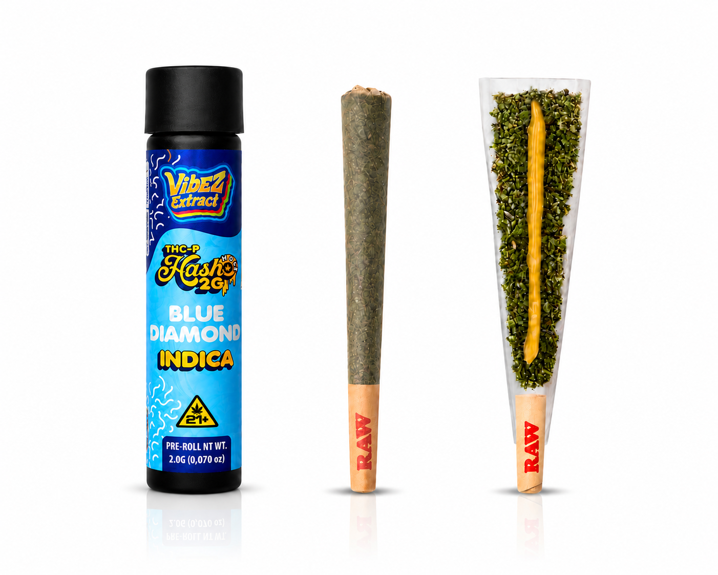 Vibez Extract THCp Preroll 2g Hash hole Blue Diamond 12ct Box - Indica