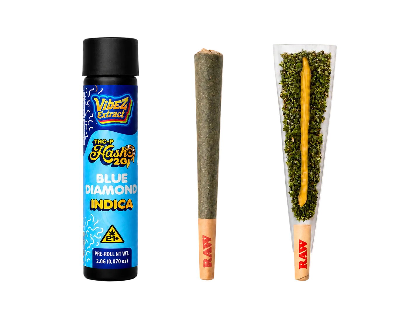 Vibez Extract THCp Hashole Blue Diamond 2g Pre-roll - Indica
